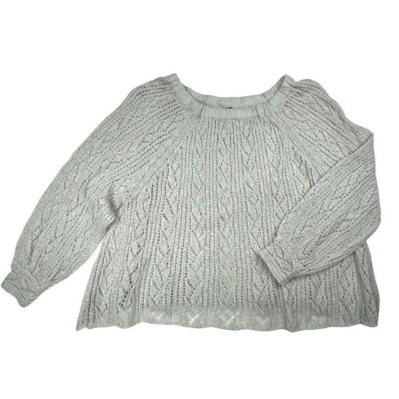Free People Gray Crewneck Alpaca Wool Blend Sweater - Picture 2 of 8